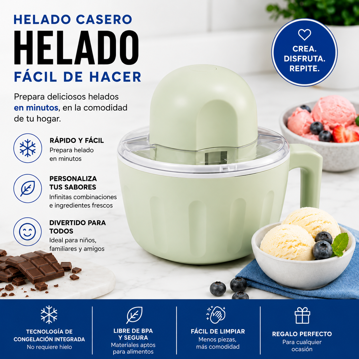 PolarMix™ - Máquina para Hacer Helados